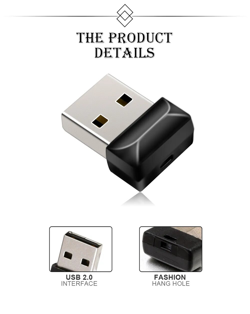 Nouveau Mini clé USB 2.0, 64 go, 32 go, 16 go, 8 go, 4 go, 128 go, 256 go, clé mémoire flash_voghion.com