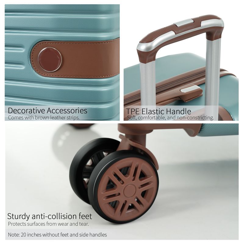 Luggage Sets 3 Piece Carry On Luggage 22x14x9 Airline Approved, Lightweight Hardshell ABS Suitcases With Wheels, 20 Inch, Blue_voghion.com