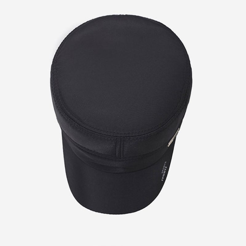Autumn Winter With Printed Words Middle-aged And Elderly Peaked Grandpa Hat Flat Military Cap Thin Men's_voghion.com