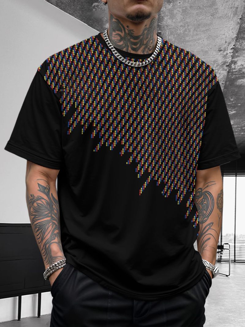 Sommer Neue Herren Kontrastfarbe Street Style Patchwork Mode Lässig Vielseitig Atmungsaktiv Kurzarmhemd_voghion.com