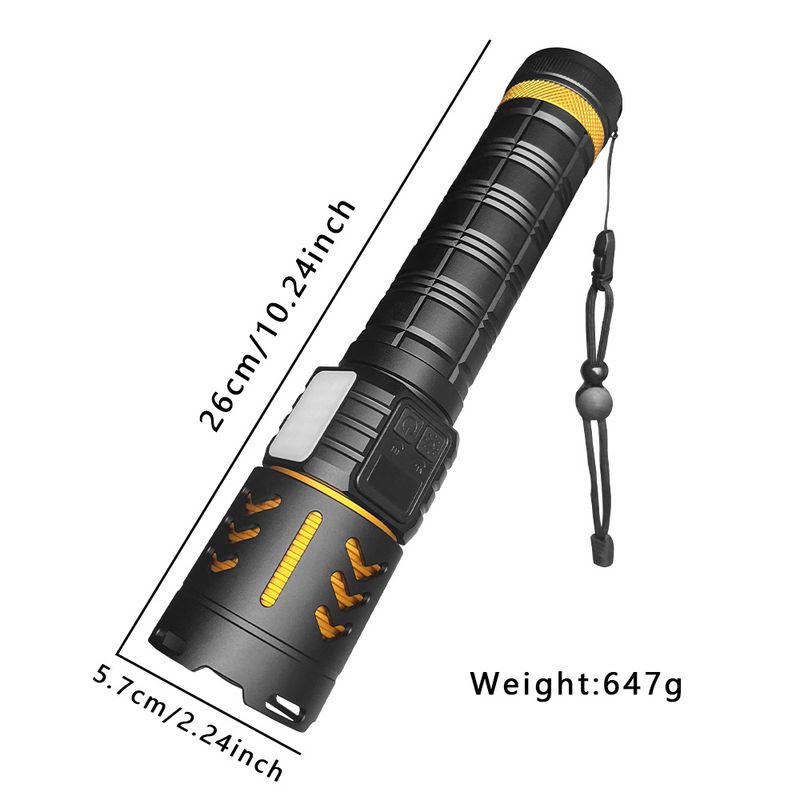 New Outdoor Camping High Brightness Telescopic Focus Rechargeable Multi-Function Long Battery Life Flashlight_voghion.com
