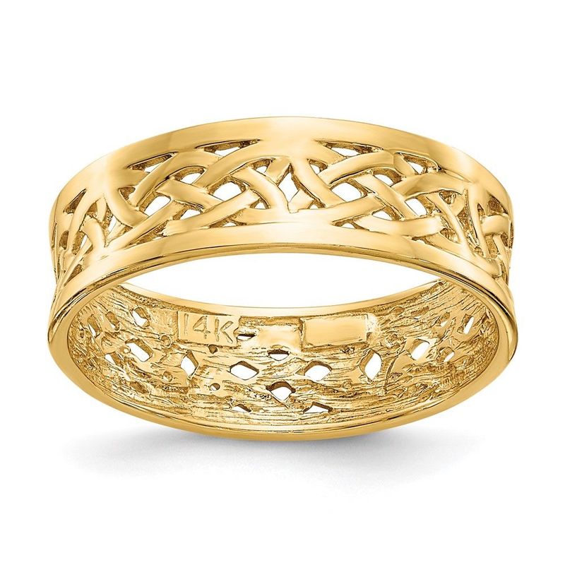 14k Polished Celtic Knot Band_voghion.com