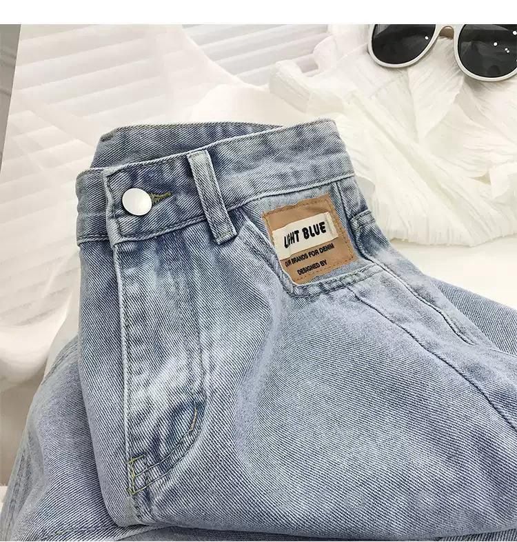 Vita alta e denim piccolo A-line a metà per le donne nell'estate del 2024, nuovo famoso spacco dimagrante avvolto su Internet_voghion.com