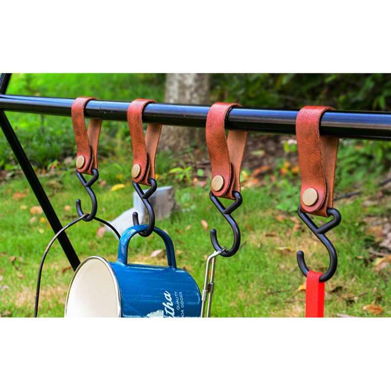 Supporto per stendibiancheria portatile da campeggio, in pelle, con treppiede, traversa_voghion.com