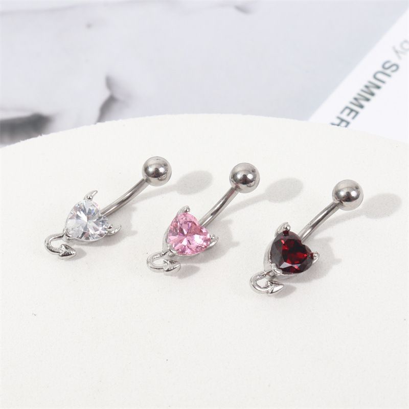 moda nuovo anello ombelico piccolo diavolo chiodo ombelico acciaio inossidabile zircone ombelico all'ingrosso gioielli puntura_voghion.com