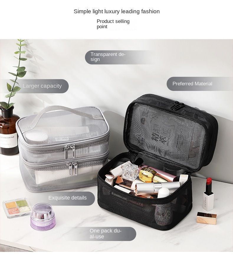 Reise-Make-up-Tasche aus Netzstoff – Transparenter Kulturbeutel-Organizer_voghion.com