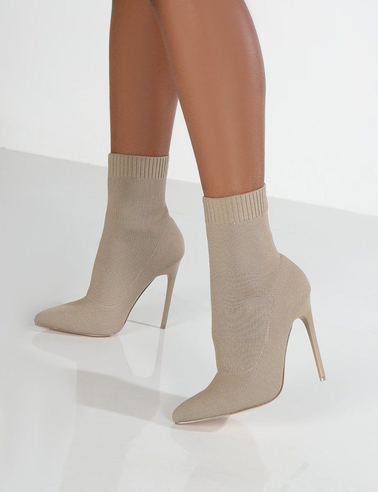 2021 Autumn New Knitted Stretch Pointed Toe Mid-Calf Ankle Plus Size Stiletto Super High Heel Sock Boots_voghion.com