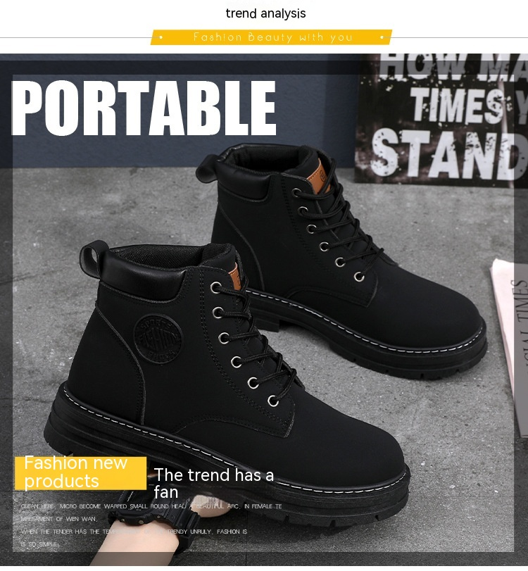 2023 nova moda clássica masculina de outono, durável, à prova d'água, botas martin de cano alto com fundo macio, antiderrapante_voghion.com