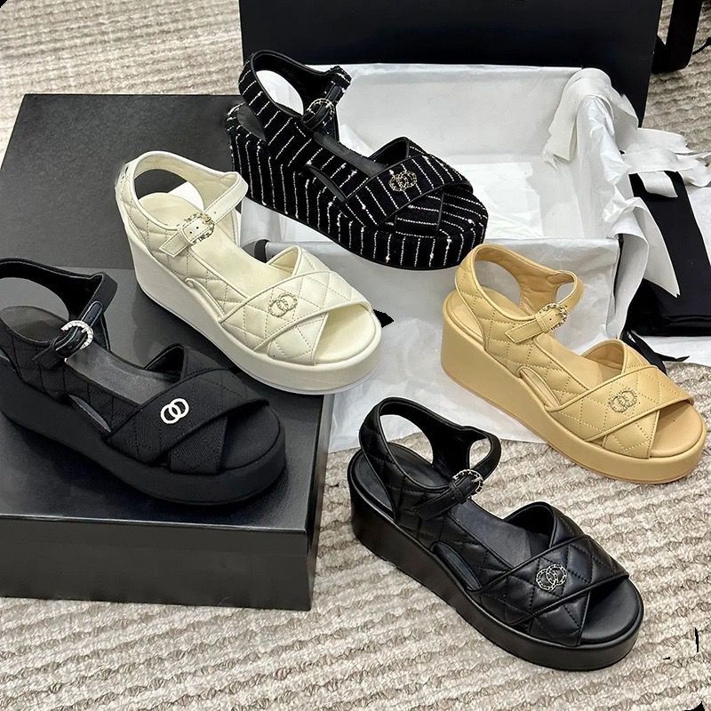 New Style Women's High Heel Sandals 2025 Summer New Beach Casual Shoes Platform Thick Sole Height Increasing Wedge_voghion.com