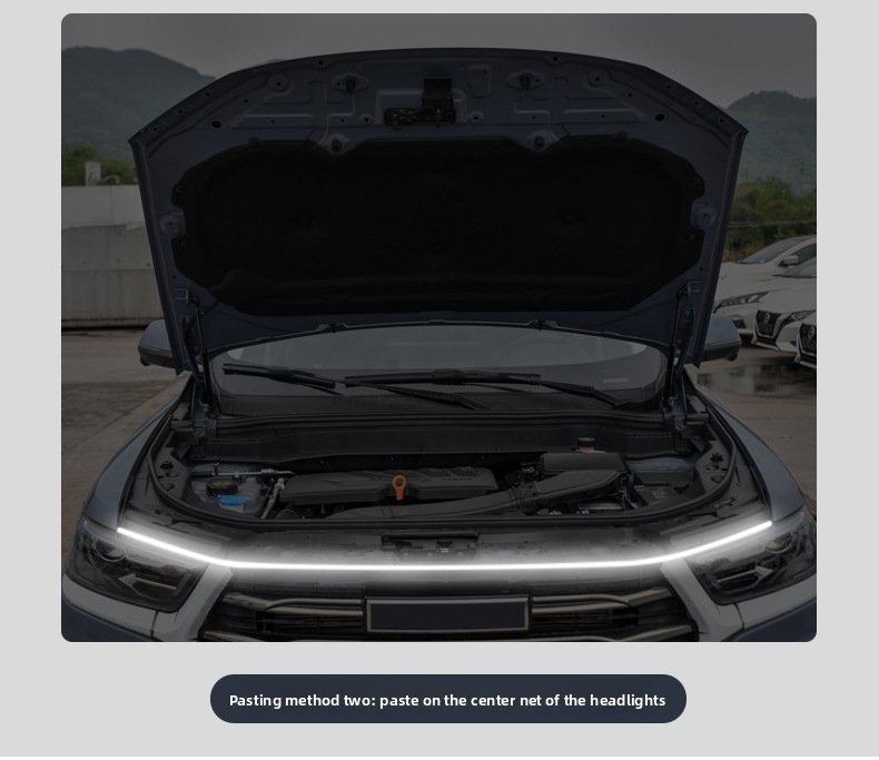 OKEEN Démarrer Scan à travers les feux de circulation diurnes Voiture Dynamique LED Super Lumineux Double Mode Capot Moteur Bande Lumineuse_voghion.com