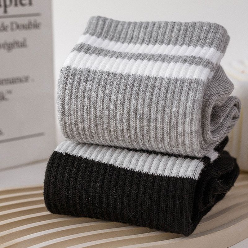 Herensokken Mid Tube Herensokken Sport Gestreept Parallelle Brug Zweetabsorberend Ademend Lange Tube Basketbalsokken Batch_voghion.com