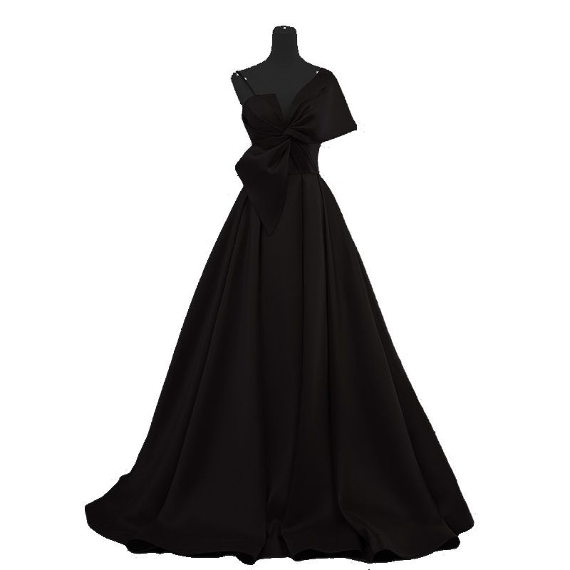 Damen Oweskleed Host Temperament laang schlank Satin Hosenträger Braut Toast Kleed Brautjungfer Kleed_voghion.com