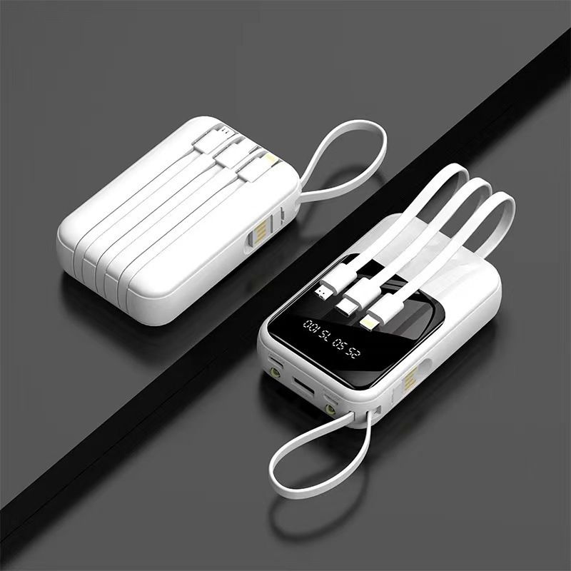 20000mAh Portable Power Bank With Built-in Fast Charging Cable, Custom Logo Gift, Compatible With All Smartphones_voghion.com