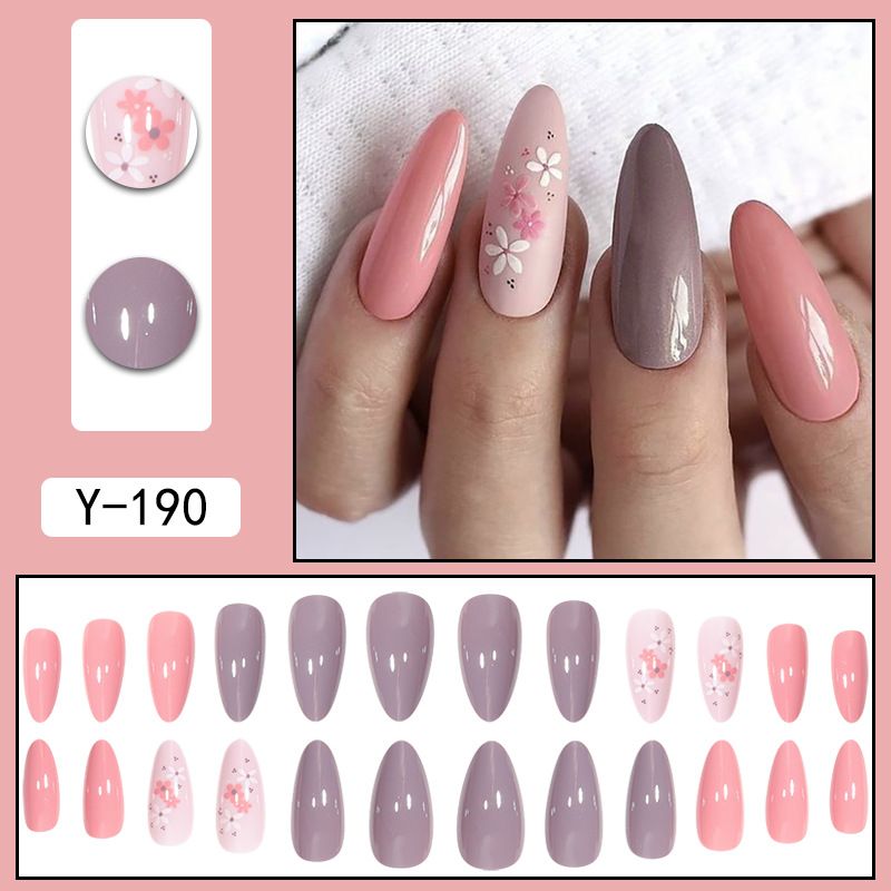 Wiederverwendbares Set mit aufklebbaren Nägeln – trendige Farbverläufe und minimalistische Designs, einfach anzubringende künstliche Nägel für mühelose Schönheit (mehrere Farben und Stile)_voghion.com