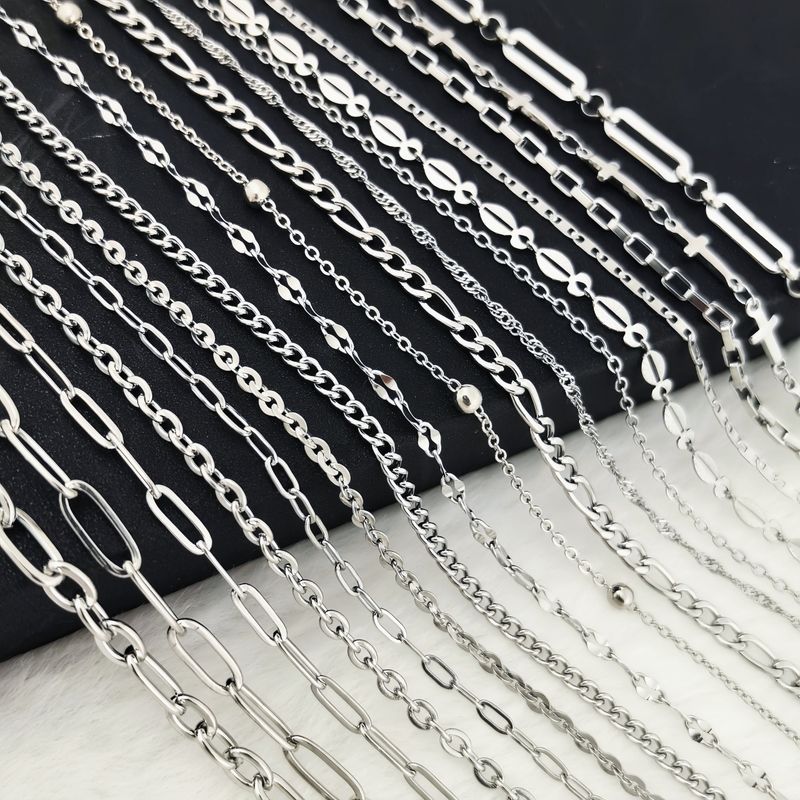 Titanium Steel Necklace Without Pendant Plain Korean Style Personality Trendy Men's Versatile Snake Bone Hip Hop Chain_voghion.com