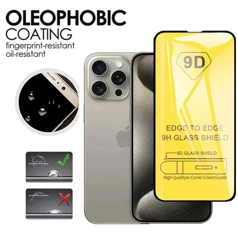 5Pcs 9D Protective 14 11 12 13 15 16 Pro Max Mini 7 Plus Screen Protector For IPhone XS MAX X XR Tempered Glass_voghion.com