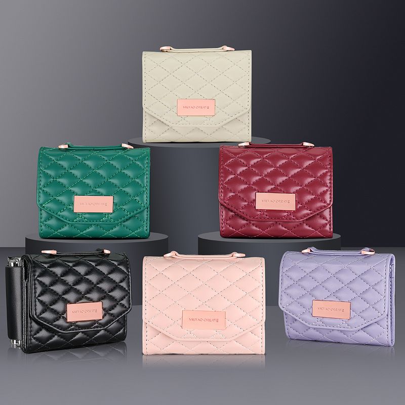 Axelremsfodral i läder med korthållare och plånbok för Samsung Galaxy Z Flip 6 5 4 3 5G, Flip6 Flip5, rem med diamantformad trippelvikning_voghion.com