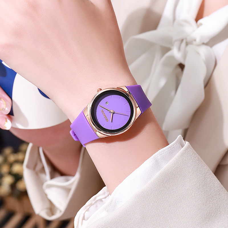 Xiaoxiangfeng – calendrier de tempérament de Style Instagram, couleur unie, Streaming en direct pour femmes, bracelet en Silicone de bonne qualité pour filles_voghion.com