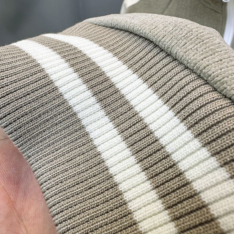 Herenkleding Herfst en Winter Herenjas Corduroy Casual Gebreide Jas Pak Staande Kraag Lange Mouw Losse Jas_voghion.com