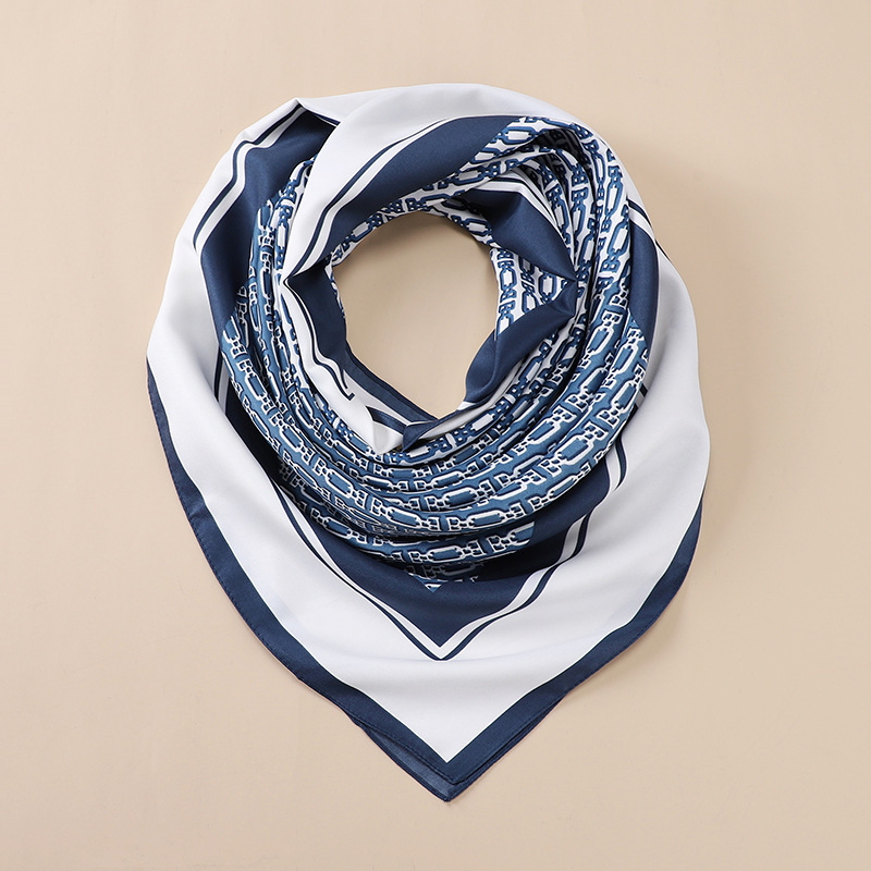 90 * 90cm twill silk square scarf color matching Korean version fresh and versatile temperament silk scarf women's scarf_voghion.com