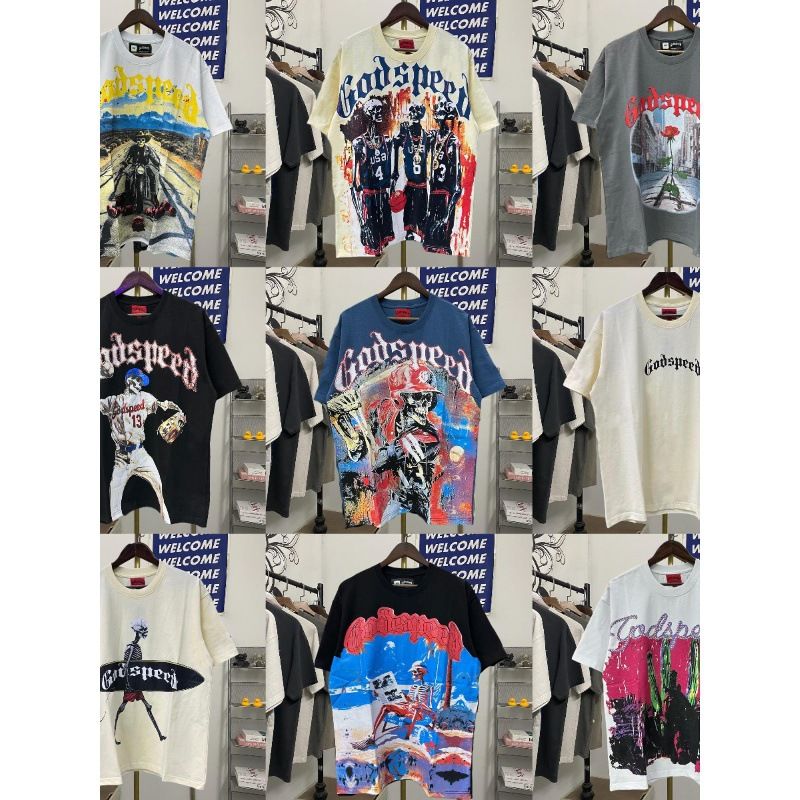 Maglietta casual a maniche corte da uomo con stampa Godspeed Skull, Dream Team, Statua della Libertà, di alta qualità_voghion.com