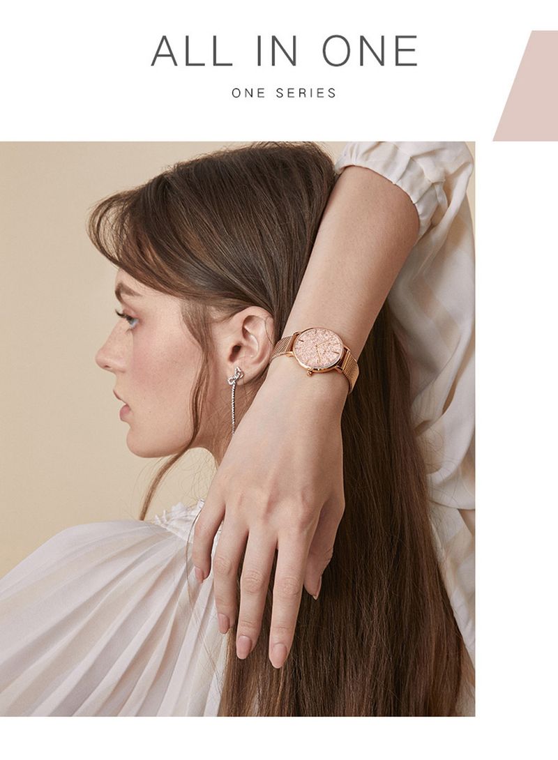 Women's Elegant Waterproof Watch With Quartz Movement, Stainless Steel Band, Mineral Crystal Glass, 30M Water Resistance_voghion.com