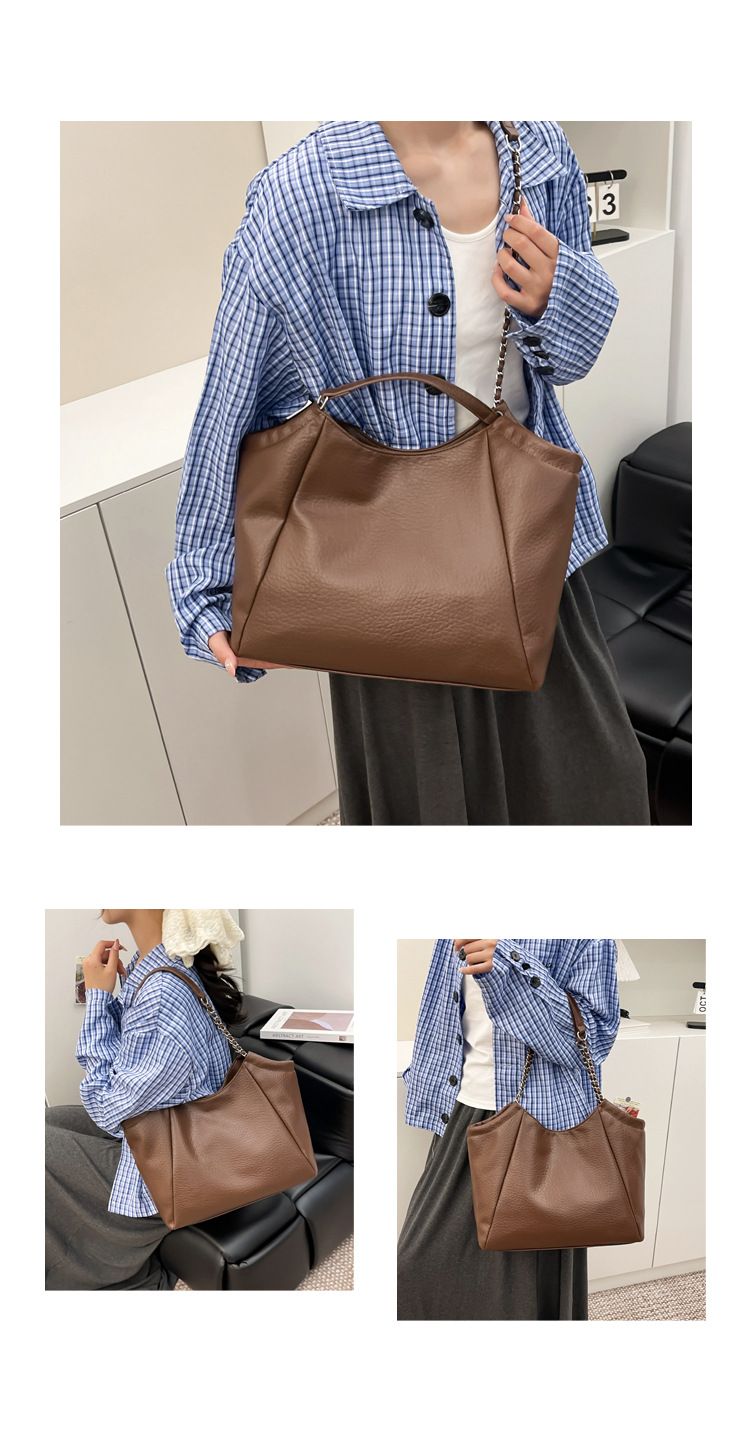 Tragetasche mit Kettenriemen – Lässige Retro-Umhängetasche mit großem Fassungsvermögen für Damen, Magnetverschluss im minimalistischen Design, perfekt für den täglichen Weg zur Arbeit_voghion.com