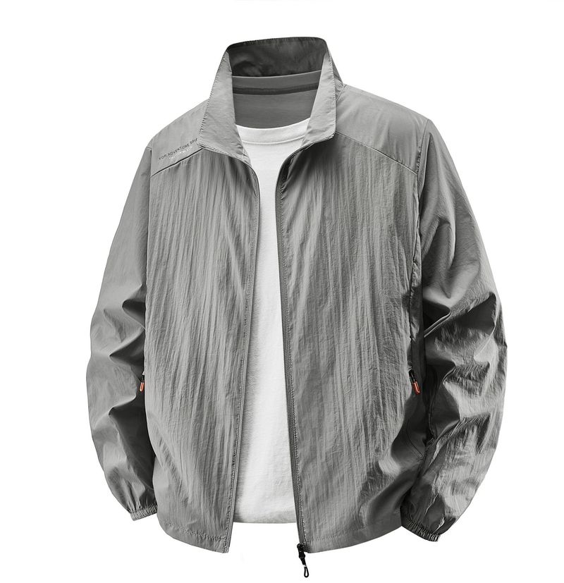 Unbeatable Quality Summer Trench Coat, Men's 2025 New Casual Thin Jacket, Stand Up Collar Outdoor Sun Protection Suit_voghion.com