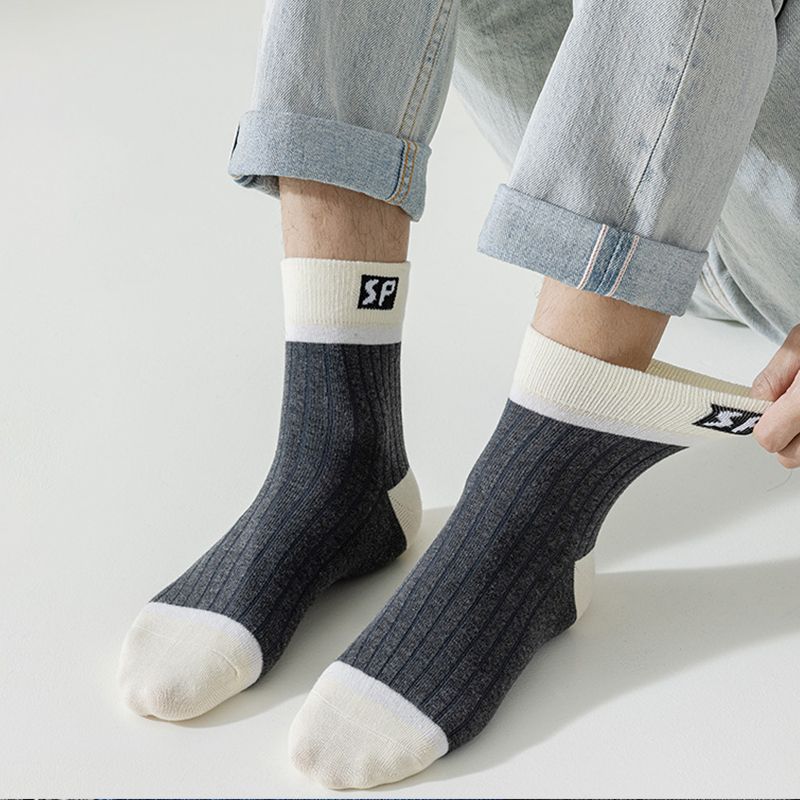 Neue Frühling Herbst männer Mid Rohr Einfarbig Atmungs Komfortable Einfache Mode Geschenke Männliche Knöchel Socken_voghion.com