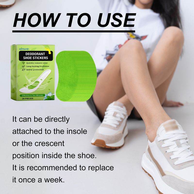 Ximonth Deodorant Shoe Stickers, Deodorant Sports Breathable Deodorant Absorbent Comfortable Refreshing Invisible Deodorant Insoles_voghion.com