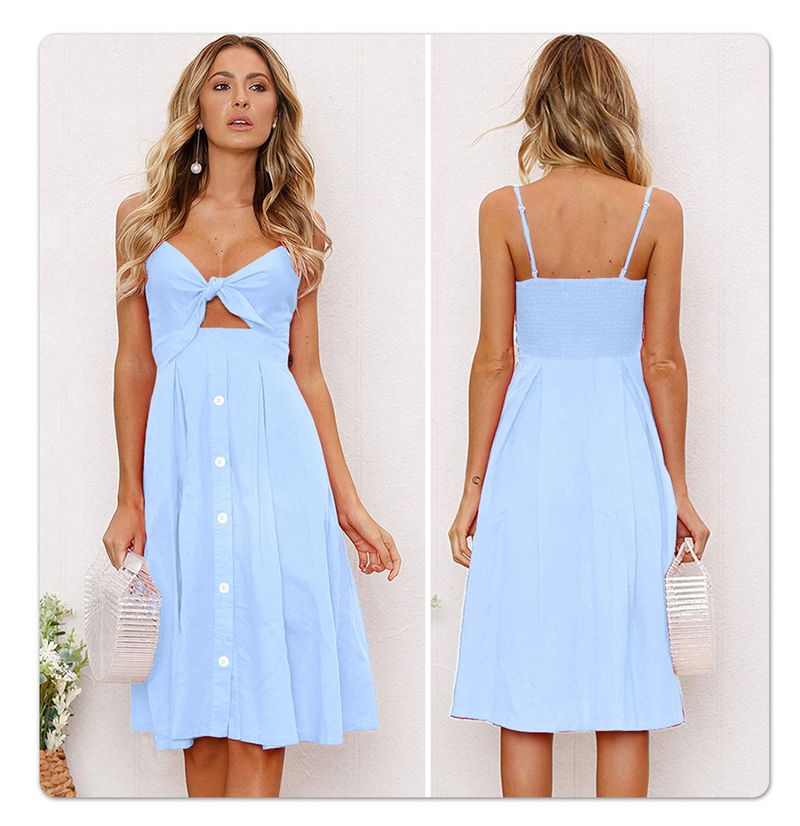 Sommer-Hosenträger-Rückenfrei für Damen bedrucktes Blumen-Bohemian-Sexy-Kleid_voghion.com