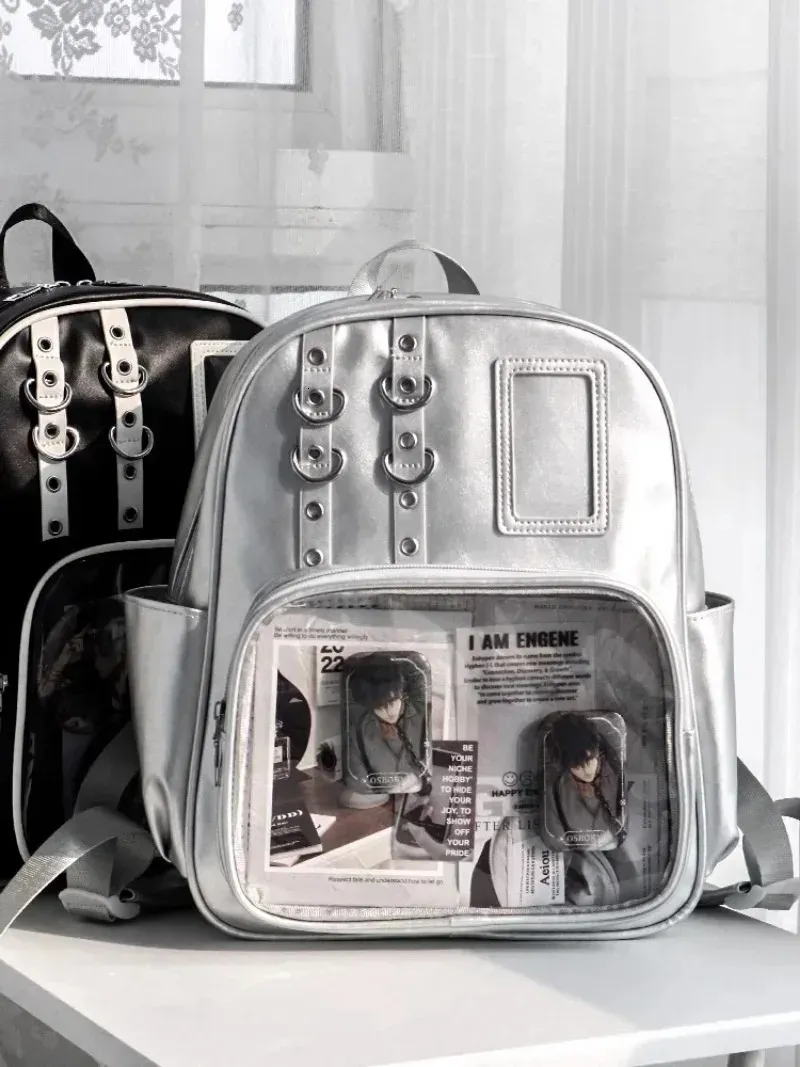 Zaino mini carino Y2K da donna, borsa kawaii Ita, zaino trasparente per ragazze dolci, zaino fai da te con display, stile Lolita Preppy_voghion.com