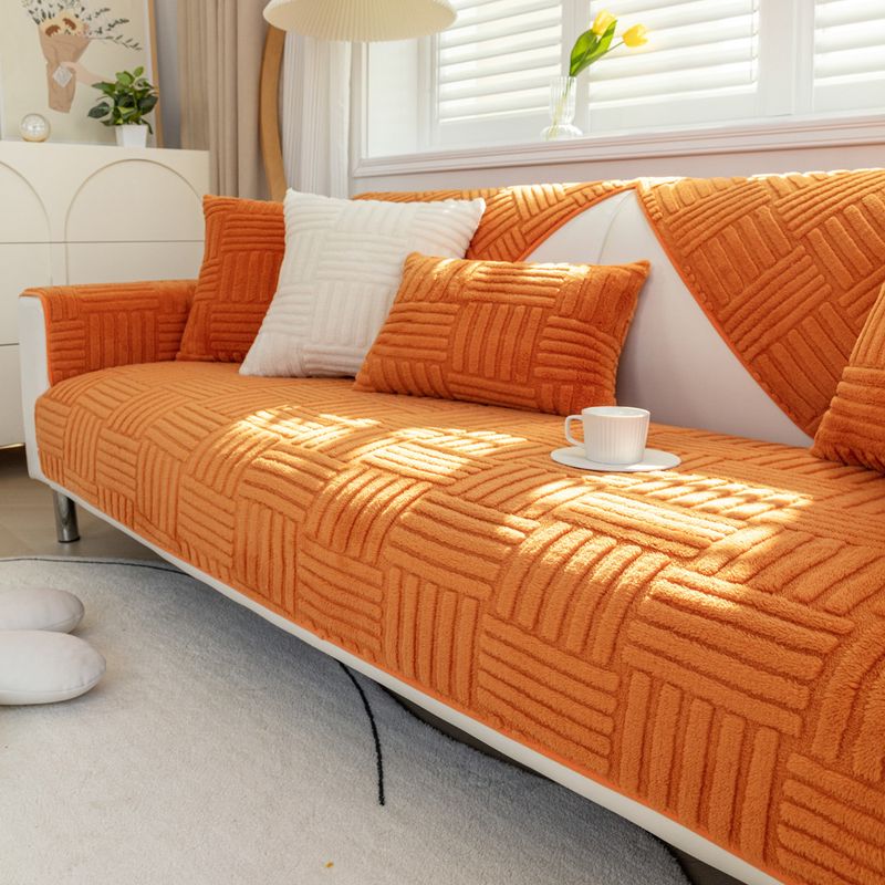 Cuscino per divano in peluche, stile invernale, nordico, antiscivolo, fodera per schienale, moderno e semplice, in pelle invernale._voghion.com