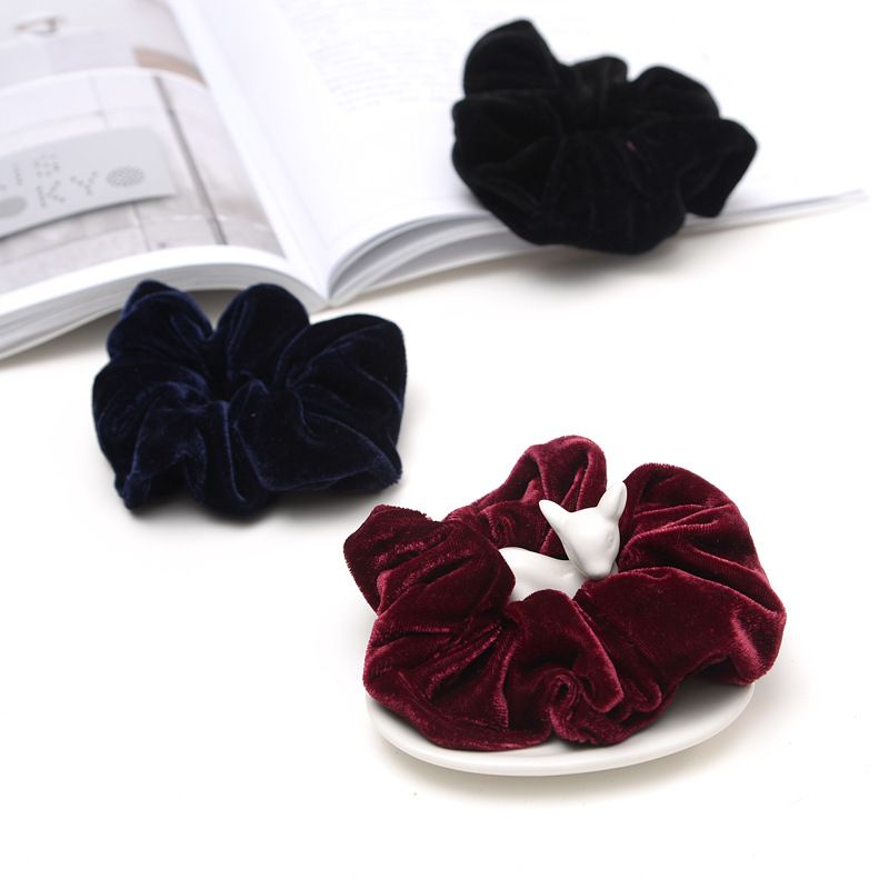 Grande passante per intestino crasso in velluto, semplice e versatile, copricapo professionale, capelli in tessuto elastico tinta unita_voghion.com