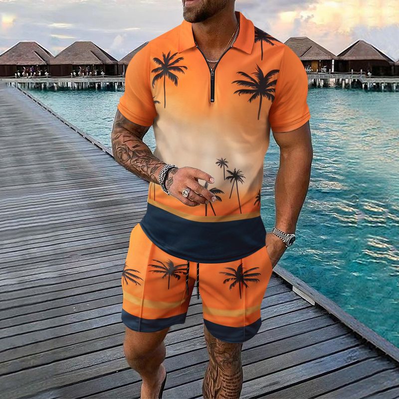 Vêtements pour hommes, ensemble deux pièces décontracté, short à manches courtes et sport_voghion.com