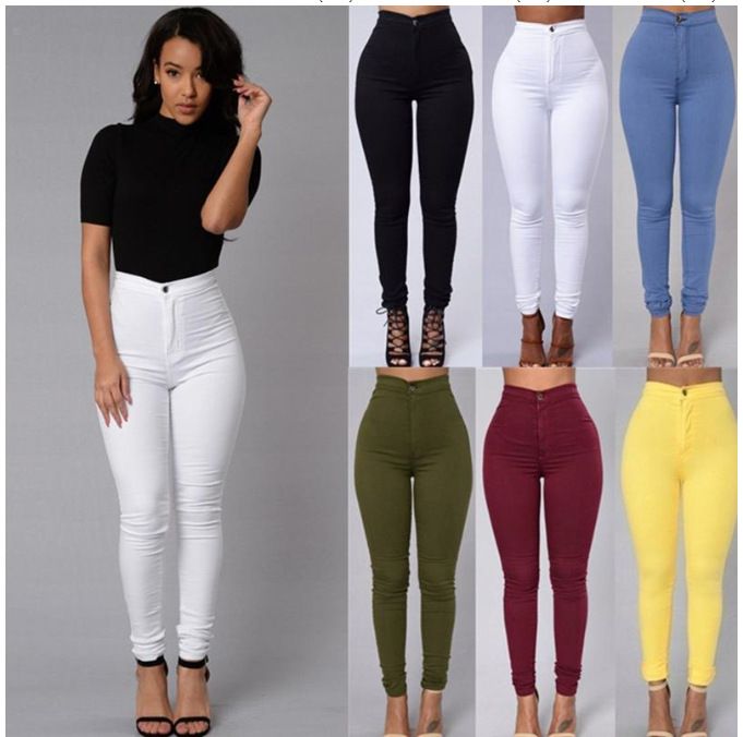 Dameskleding Elastische snoepkleurige broek Slim fit casual broek_voghion.com