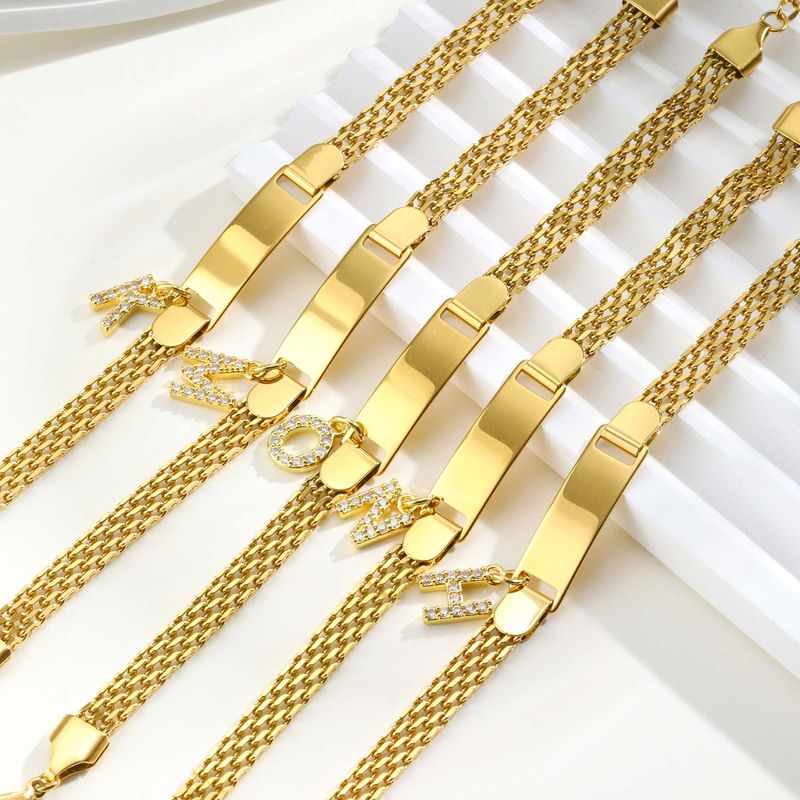 Personalisiertes Namensarmband mit Gravur für Damen und Mädchen, Anhänger mit Anfangsbuchstaben A-Z, Edelstahl, Schmuckgeschenk_voghion.com