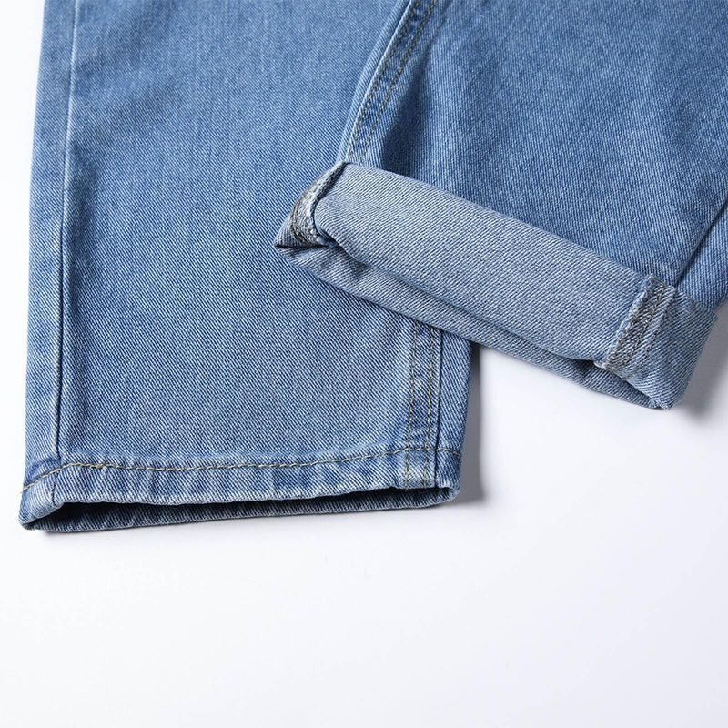 Lässige Jeanshose mit entspannter Passform für Herren – Klassische Jeans mit geradem Bein, mittlerer Leibhöhe und Reißverschluss, verwaschenes Blau/Schwarz/Grau für den Alltag_voghion.com