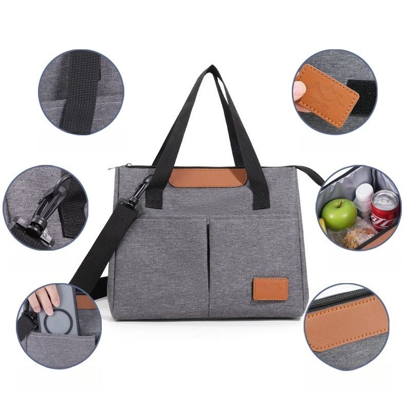 Borsa termica triangolare alla moda, borsa da viaggio a tracolla, grande capacità, borsa porta pranzo, borsa termica bento_voghion.com