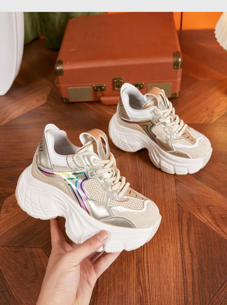 Thick soled dad shoes 2024 new autumn mesh breathable casual sports shoes, fashionable and versatile, with an inner_voghion.com