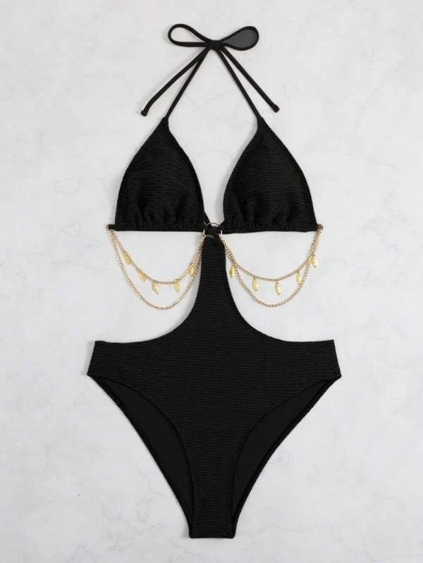 Costume da bagno bikini da donna, costume da bagno bikini sexy con catena, costume da bagno intero_voghion.com