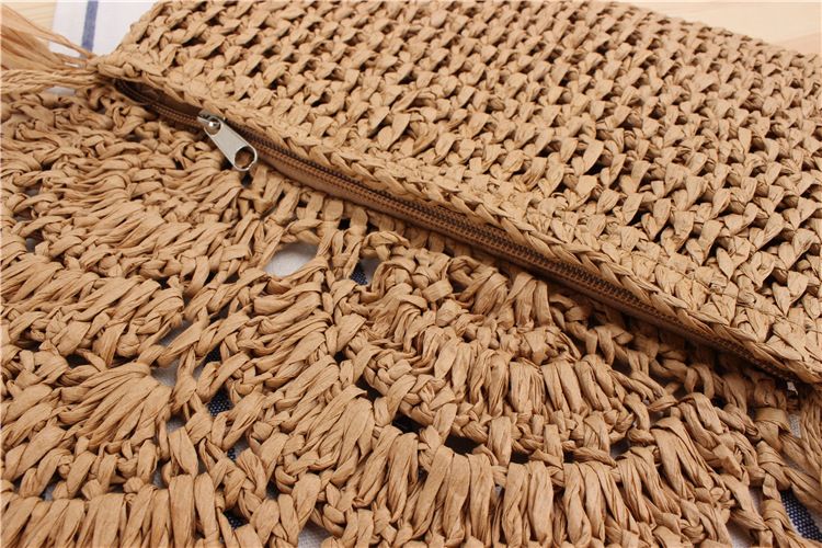 Estate di Paglia Per Le Donne Fatte A Mano Nappa Spiaggia 2024 Rafia Rattan Tessuto Borse Vacanza Spalla Borsa Con Tracolla Frizione_voghion.com