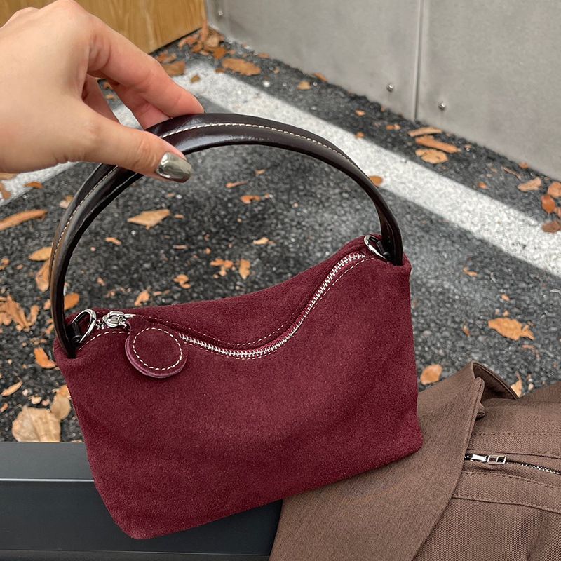 Borsa a mano in pelle scamosciata di alta qualità, nuova e versatile borsa a tracolla per donna_voghion.com