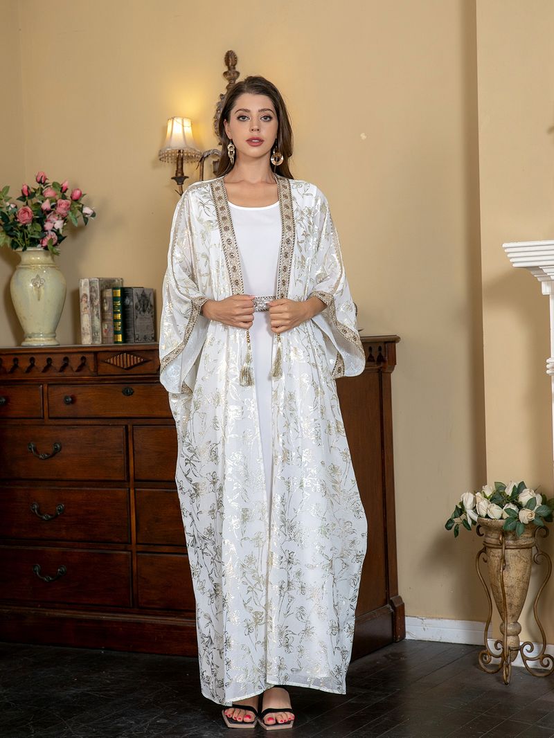 SW013 Muslimischen frauen Kleid Sommer Gold Folie Abaya_voghion.com