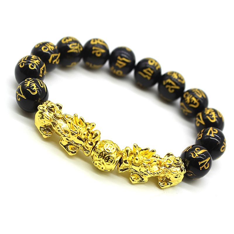 Shuosbai Feng Shui Amulett-Armband, Pi Xiu-Charm, Mantra-Perle, Glücksbringer, wohlhabender Armreif, Geschenk_voghion.com