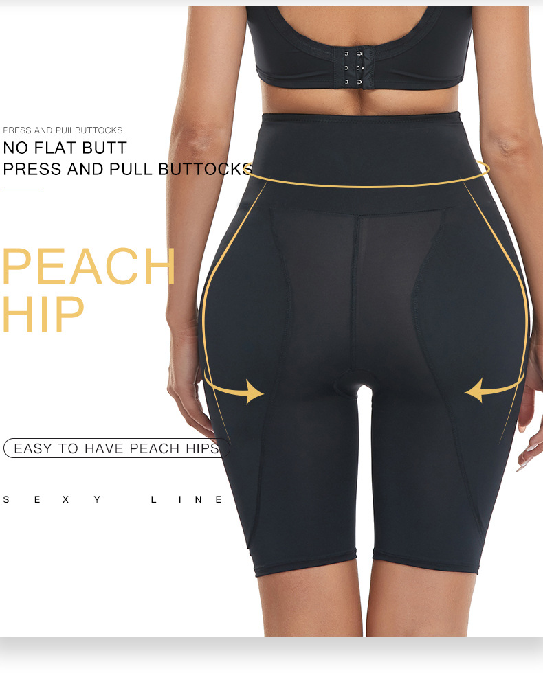 Fake butt lifting pants to enlarge buttocks and crotch, high waist breasted tummy control pants, foam padded body corset and tight pants_voghion.com