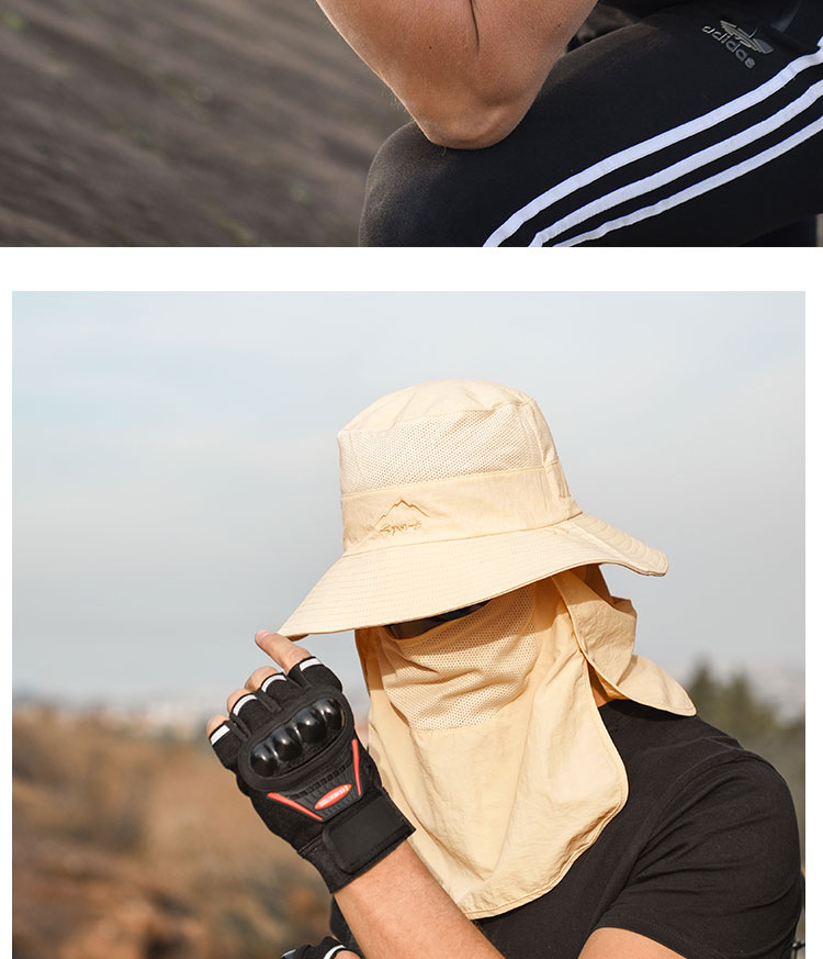 Fischerhut für Herren und Damen, schnelltrocknend, für den Sommer, zum Angeln, atmungsaktiv, Sonnenschutz, Gesichtsschutz_voghion.com