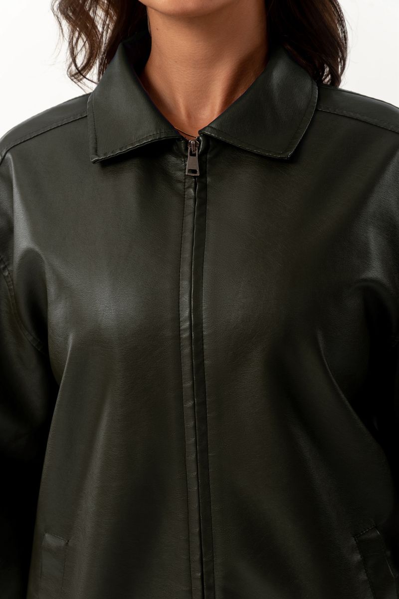 Giacca in pelle larga di tendenza moda 2024 per donna OVERSIZE Cappotto da donna a maniche lunghe con colletto rovesciato primavera autunno_voghion.com