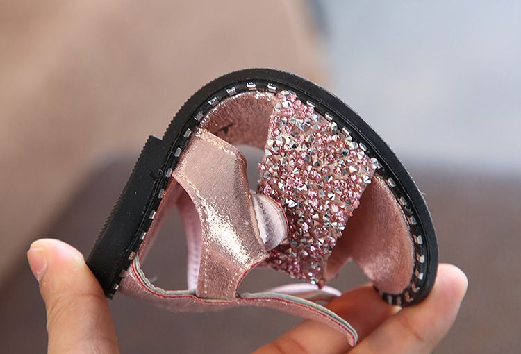 Sandalias con orejas de conejo de verano para niñas de 1 a 12 años, bolso de zapatos romano con diamantes de imitación y lentejuelas, punta expuesta media y grande_voghion.com