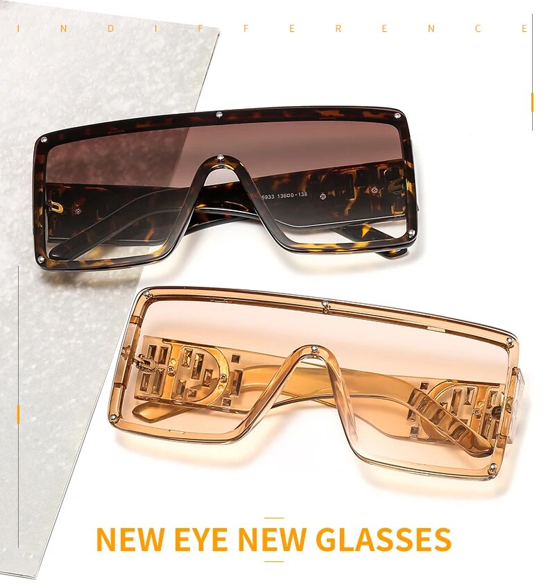 Ochelari de soare pătrați de modă noi, bărbați, femei, cu scut, ochelari de protecție, degrade, lentile, cadru D, ochelari de soare de marca UV400_voghion.com